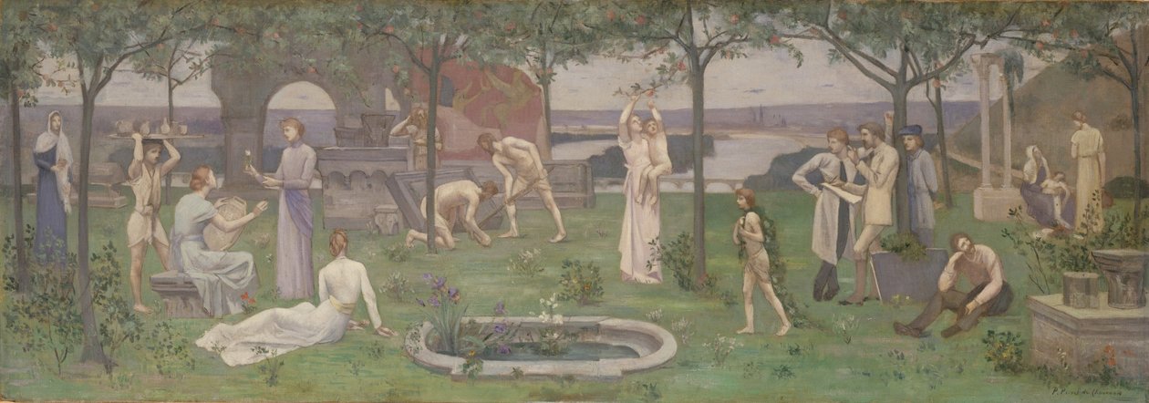 Inter Artes et Naturam (Mezi uměním a přírodou), kolem 1890-95 od Pierre Puvis de Chavannes