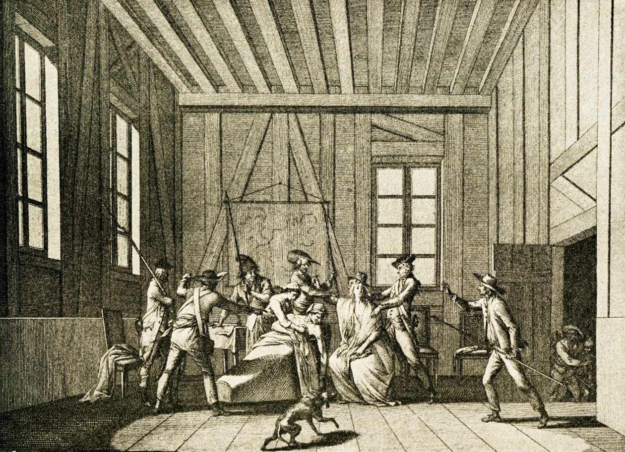 Atentát na Jean-Paul Marat v roce 1793 (rytina) od Pierre Gabriel Berthault