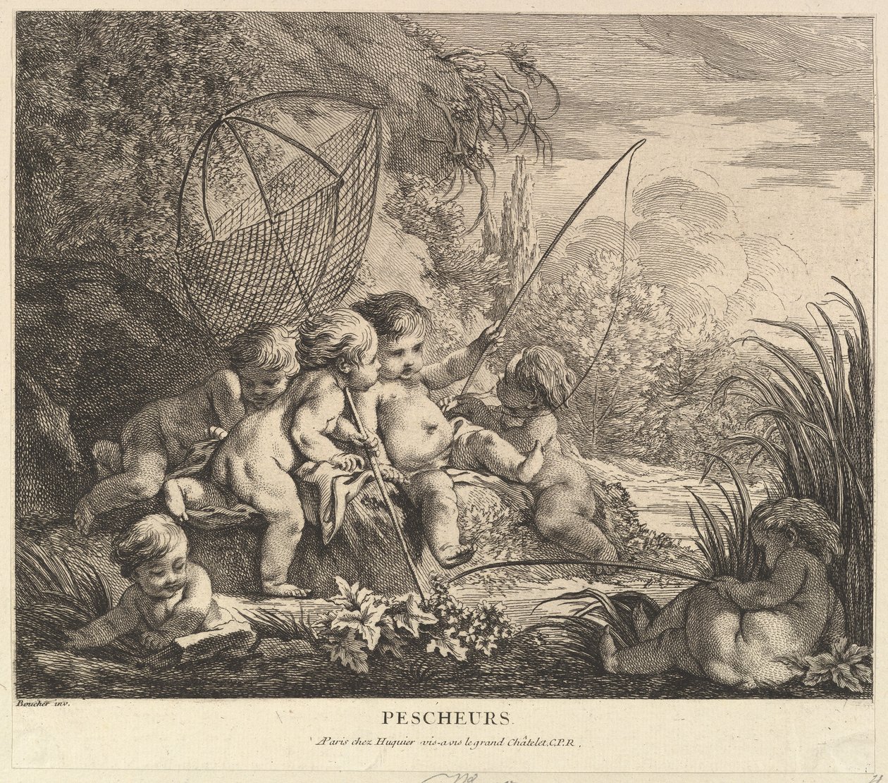 Děti Rybaření, ca. 1738. od Pierre Alexandre Aveline