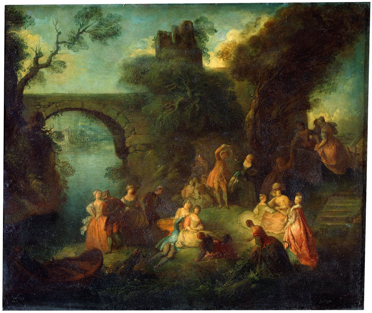 Tanec u řeky, c1720-1730. od Pierre Antoine Quillard