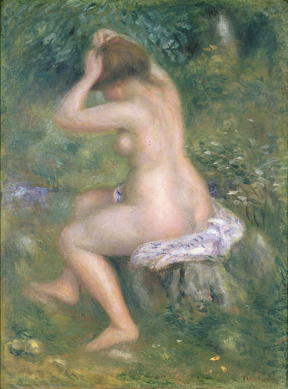 A Bather, cca 1885-90 (olej na plátně) od Pierre Auguste Renoir
