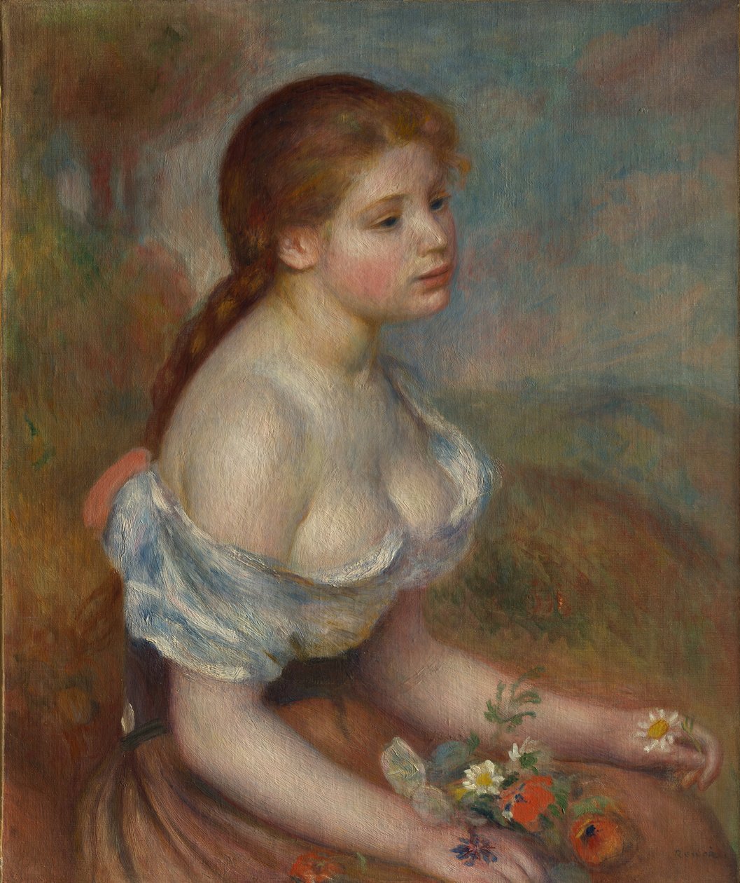 Mladá dívka se sedmikráskami, 1889. od Pierre Auguste Renoir