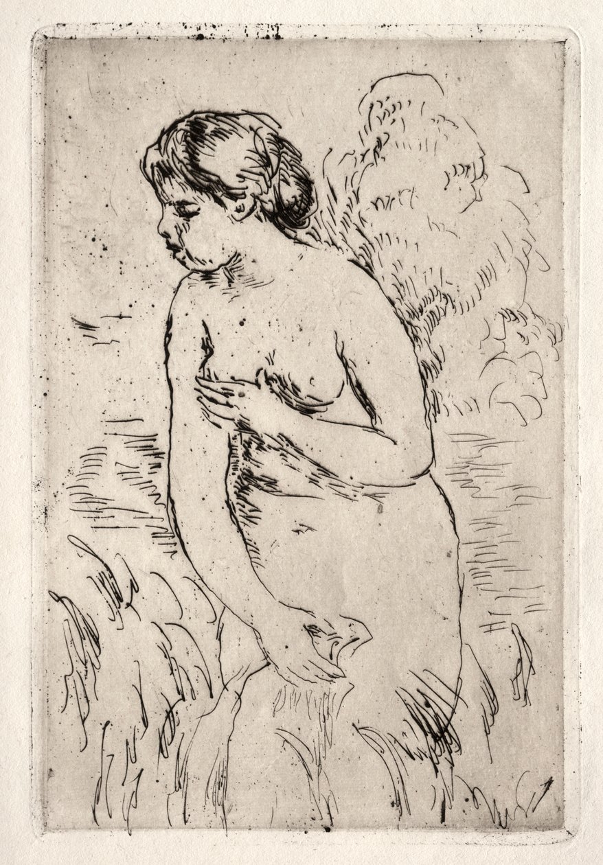 Bather ve stoje na kolena od Pierre Auguste Renoir
