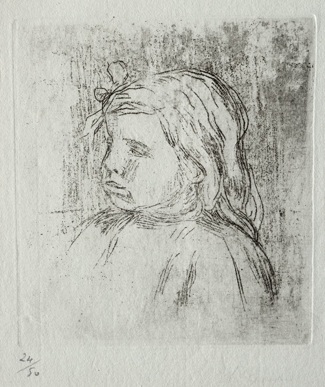 Claude Renoir, tři čtvrtiny vlevo od Pierre Auguste Renoir