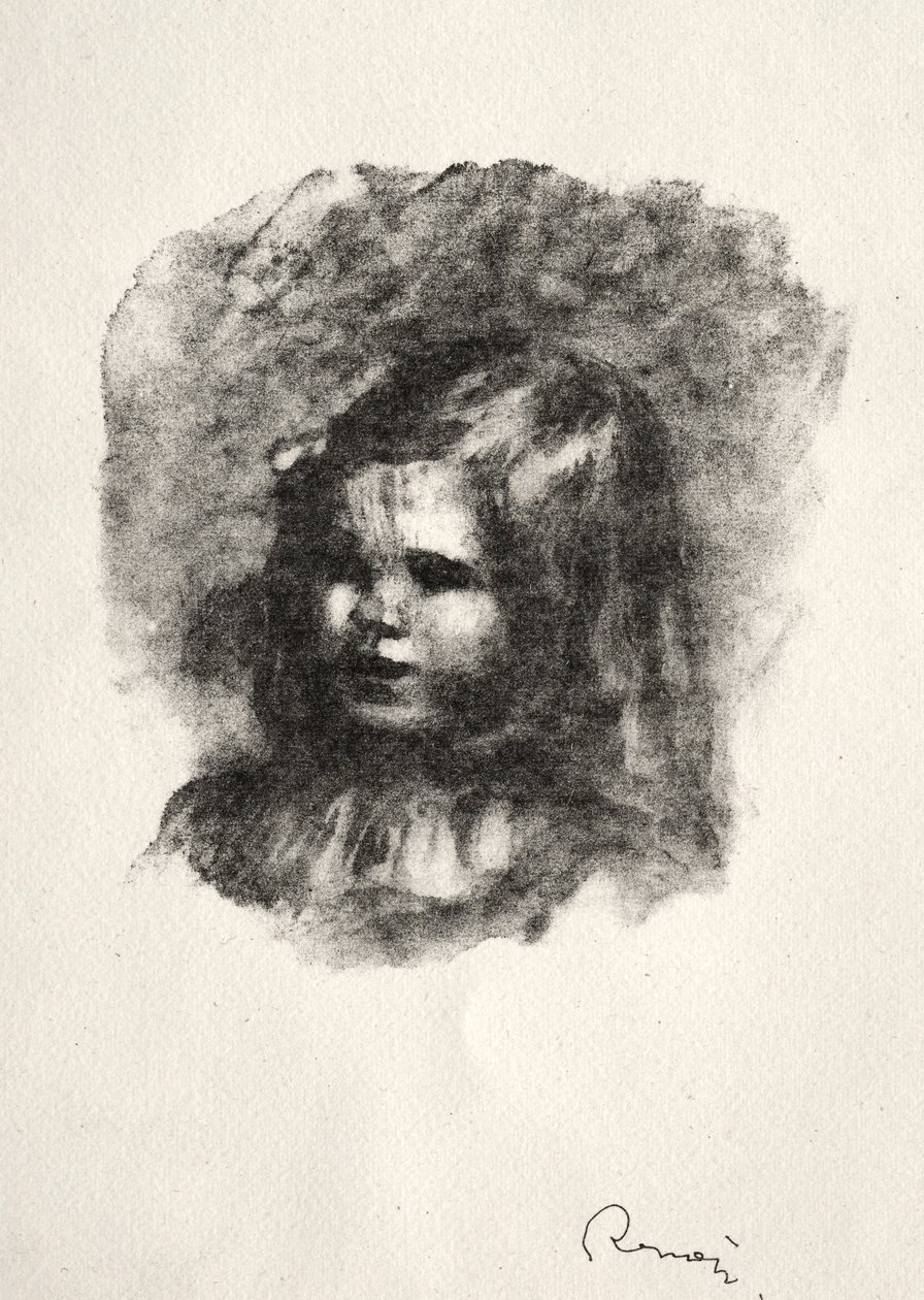 Claude Renoir, turné po gauche. od Pierre Auguste Renoir