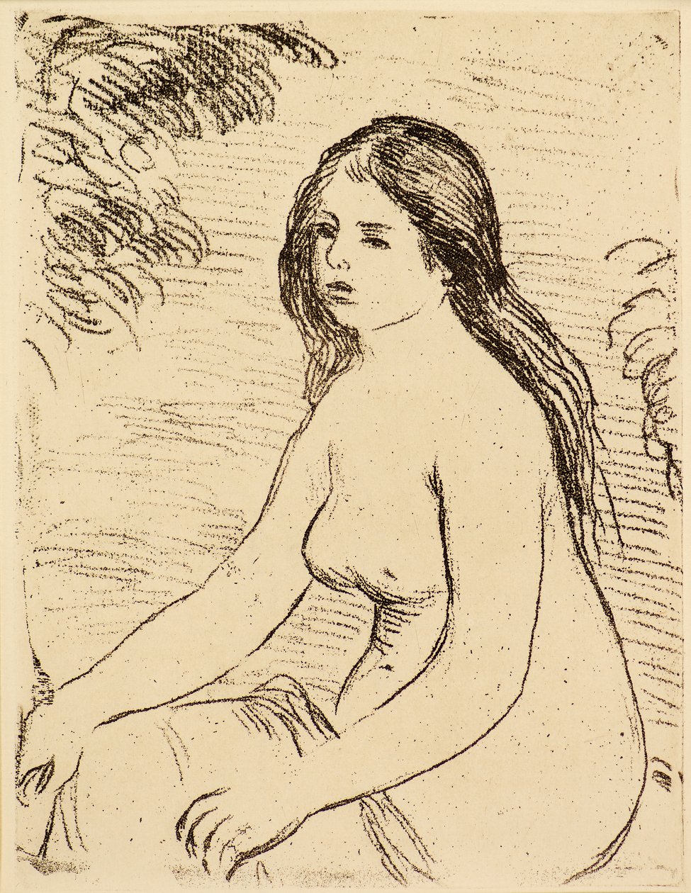 Sedící nahá žena [Nahá koupající se] od Pierre Auguste Renoir