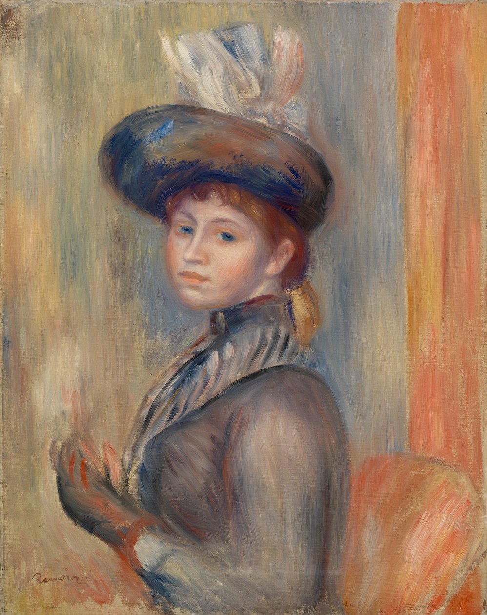 Dívka v šedomodrém od Pierre Auguste Renoir