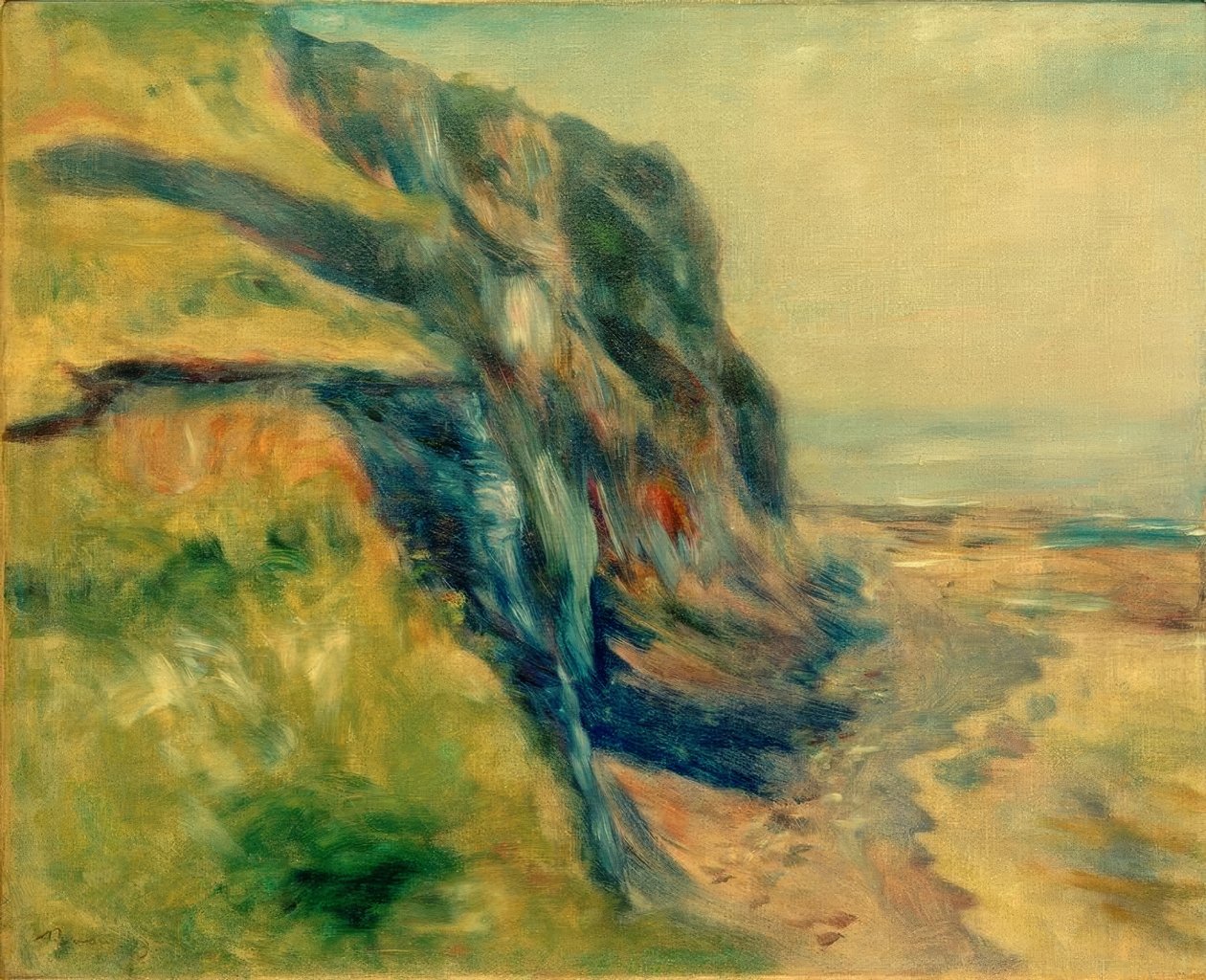 Pobřeží poblíž Dieppe od Pierre Auguste Renoir