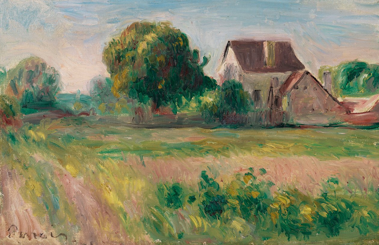 Domy v Essoyes, c. 1890. od Pierre Auguste Renoir