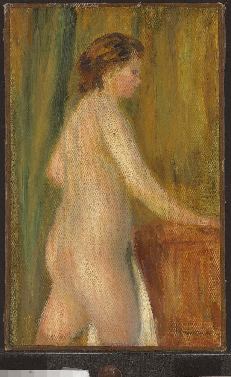 Akt s osuškou, cca 1900 od Pierre Auguste Renoir