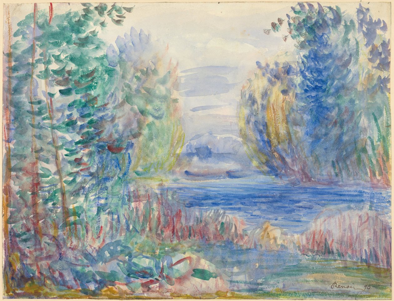 Říční krajina, 1890 od Pierre Auguste Renoir