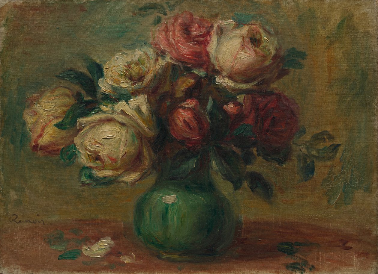 Růže ve váze, c. 1890 od Pierre Auguste Renoir