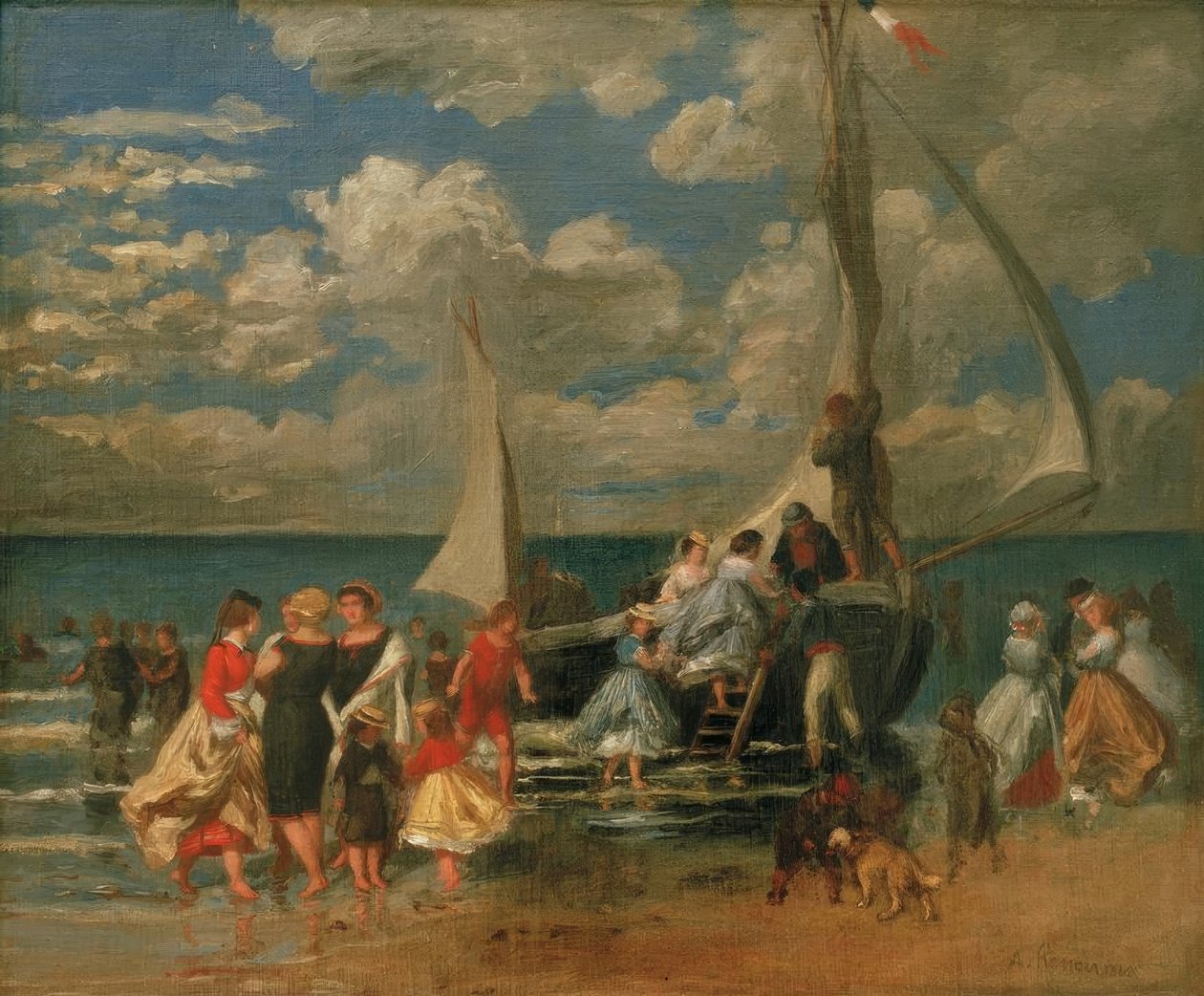 Setkání kolem lodi od Pierre Auguste Renoir