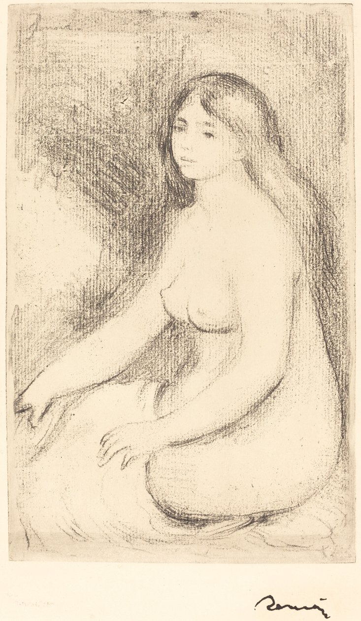 Sedící Bather Baigneuse asistent, c. 1905. od Pierre Auguste Renoir
