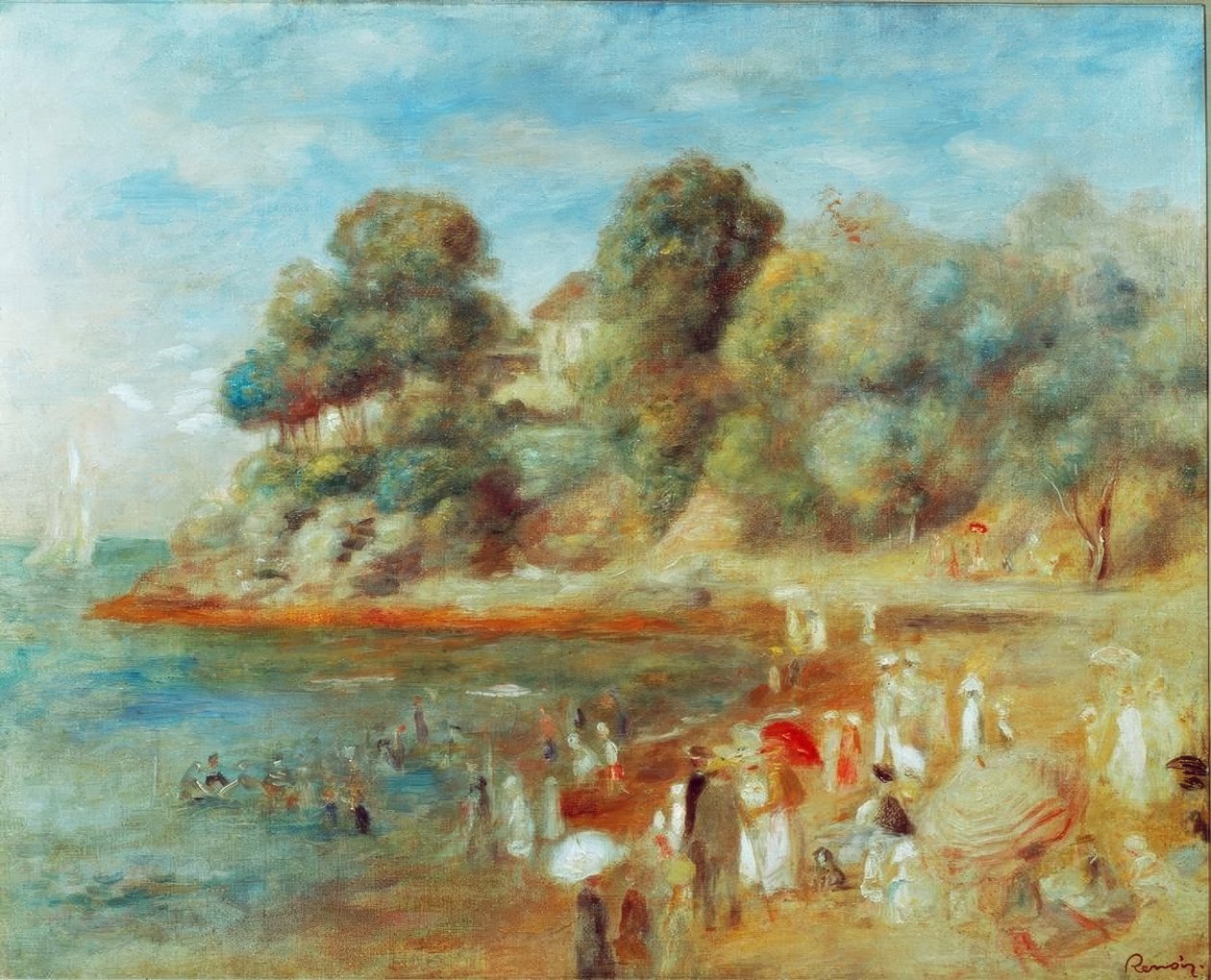 Pláž u Pornicu od Pierre Auguste Renoir