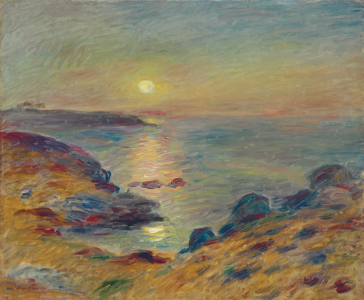 Západ slunce v Douarnenez, c. 1883 od Pierre Auguste Renoir