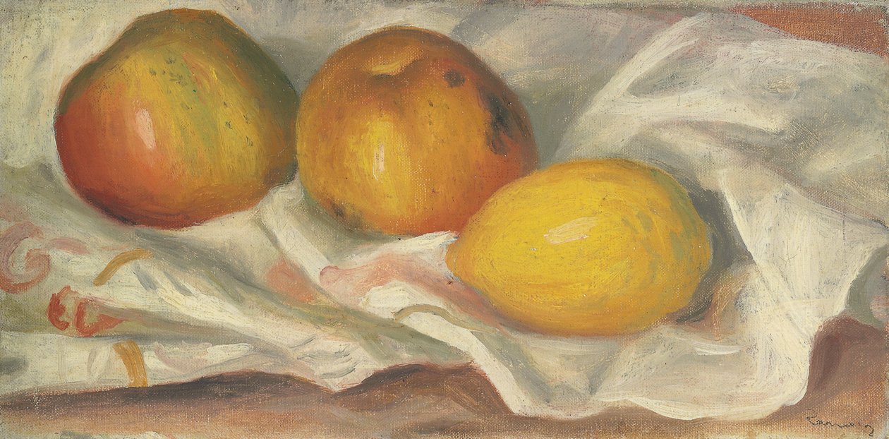 Dvě jablka a citron od Pierre Auguste Renoir