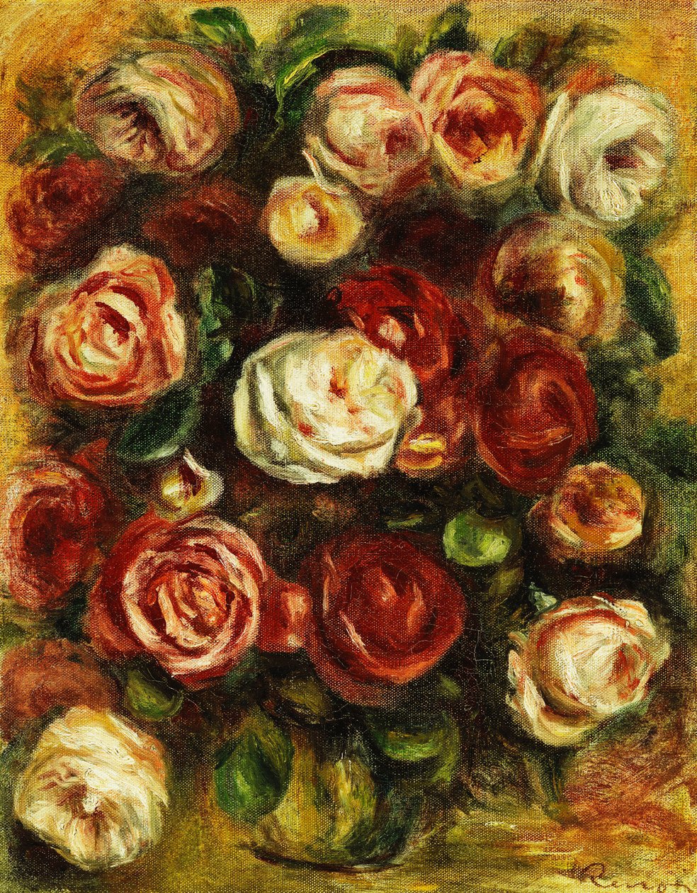 Váza s růžemi, od Pierre Auguste Renoir