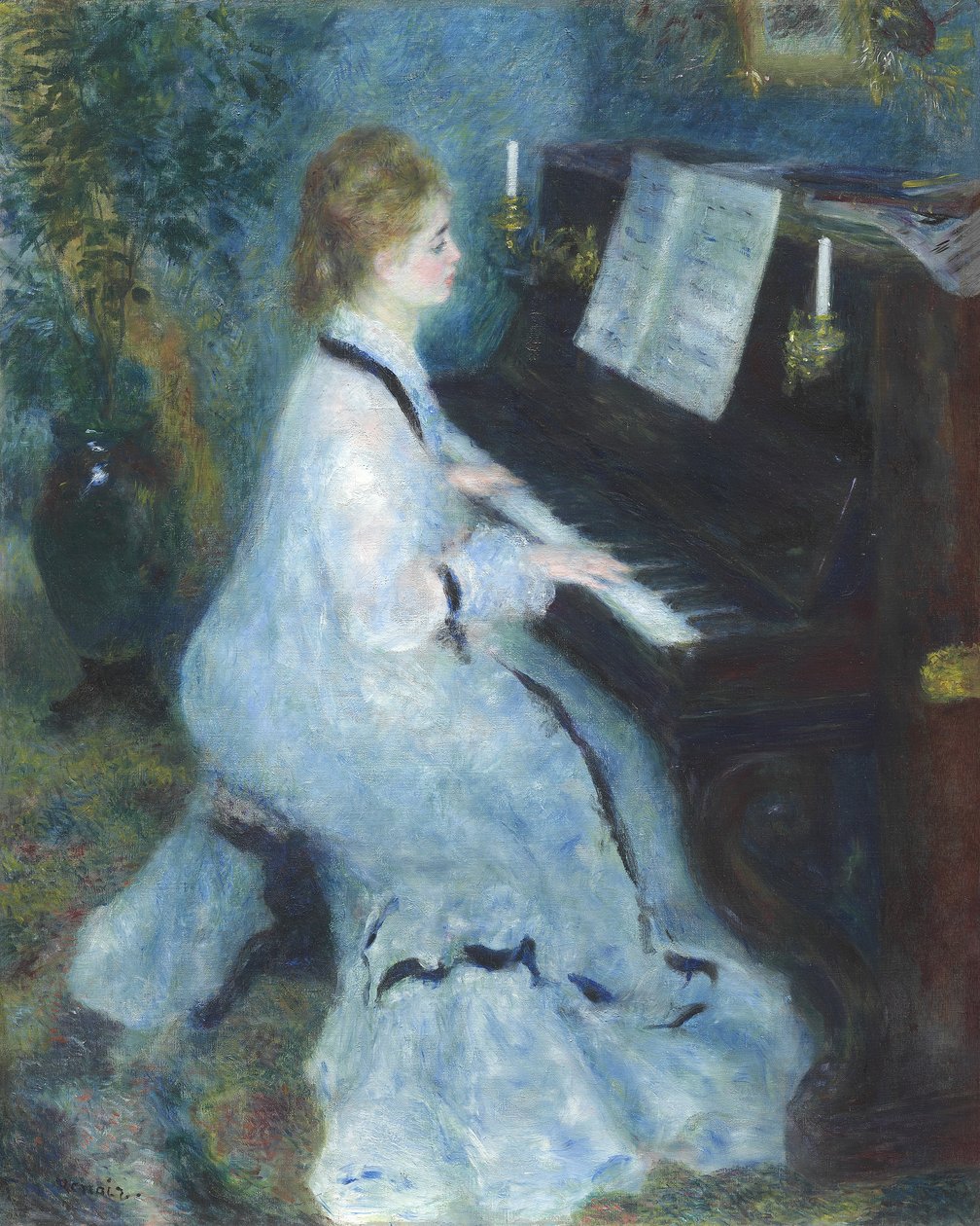 Žena u klavíru, 1875-76 od Pierre Auguste Renoir