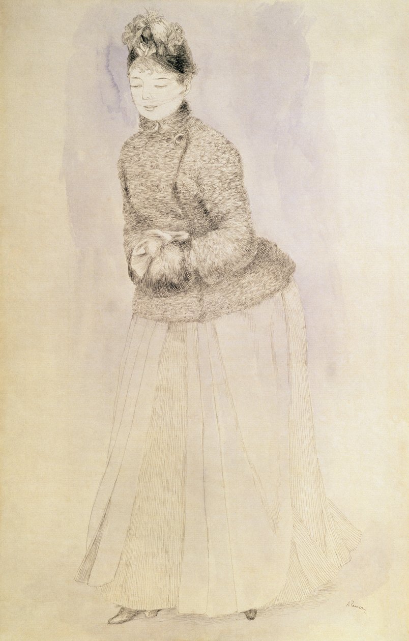 Žena s rukávníkem od Pierre Auguste Renoir