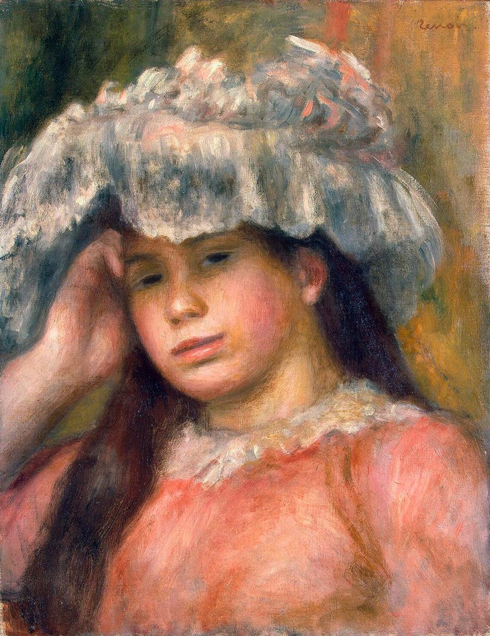Mladá dívka v klobouku, 1892-1894. od Pierre Auguste Renoir