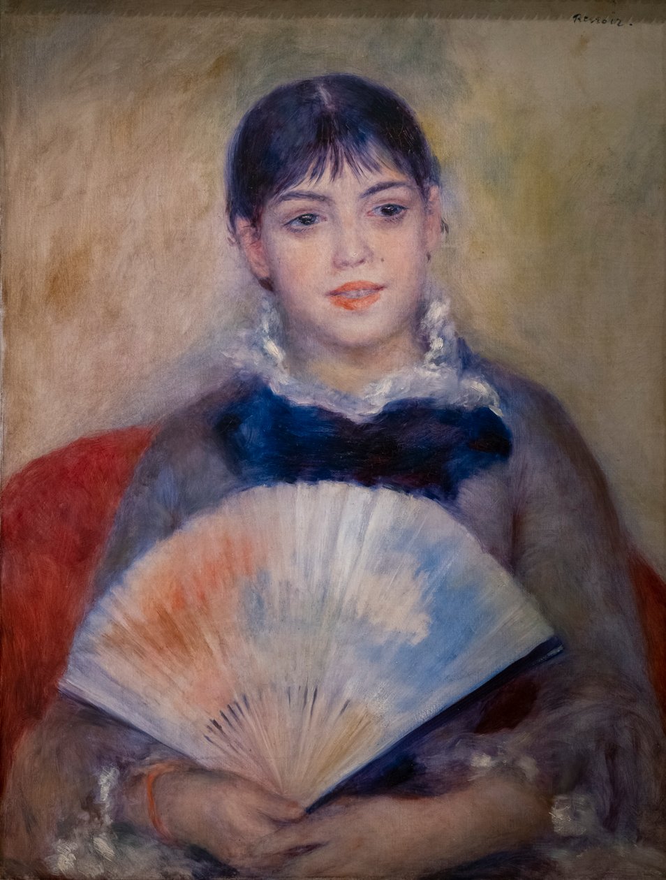 Mladá žena s ventilátorem od Pierre Auguste Renoir