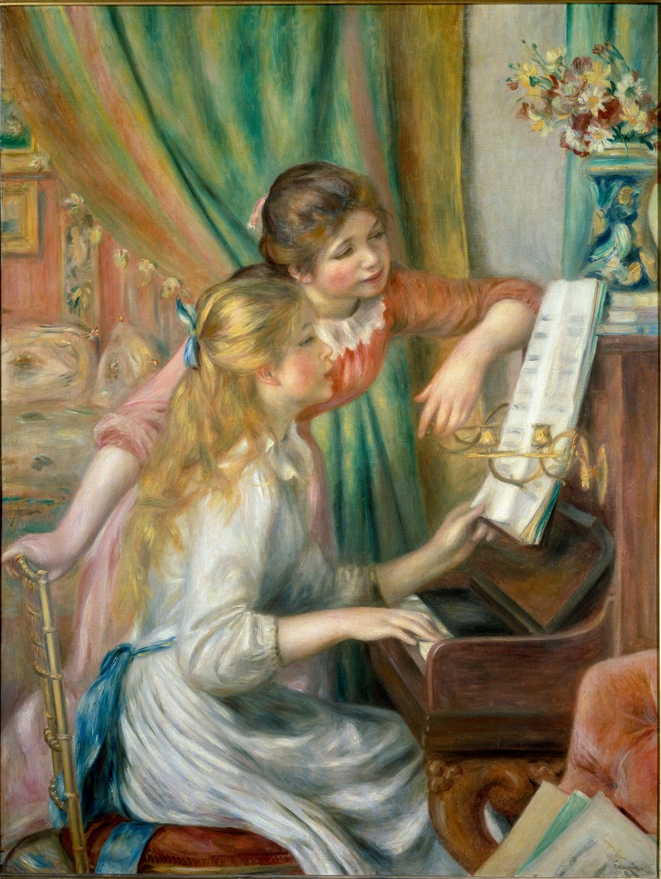 Mladé dívky u klavíru od Pierre Auguste Renoir