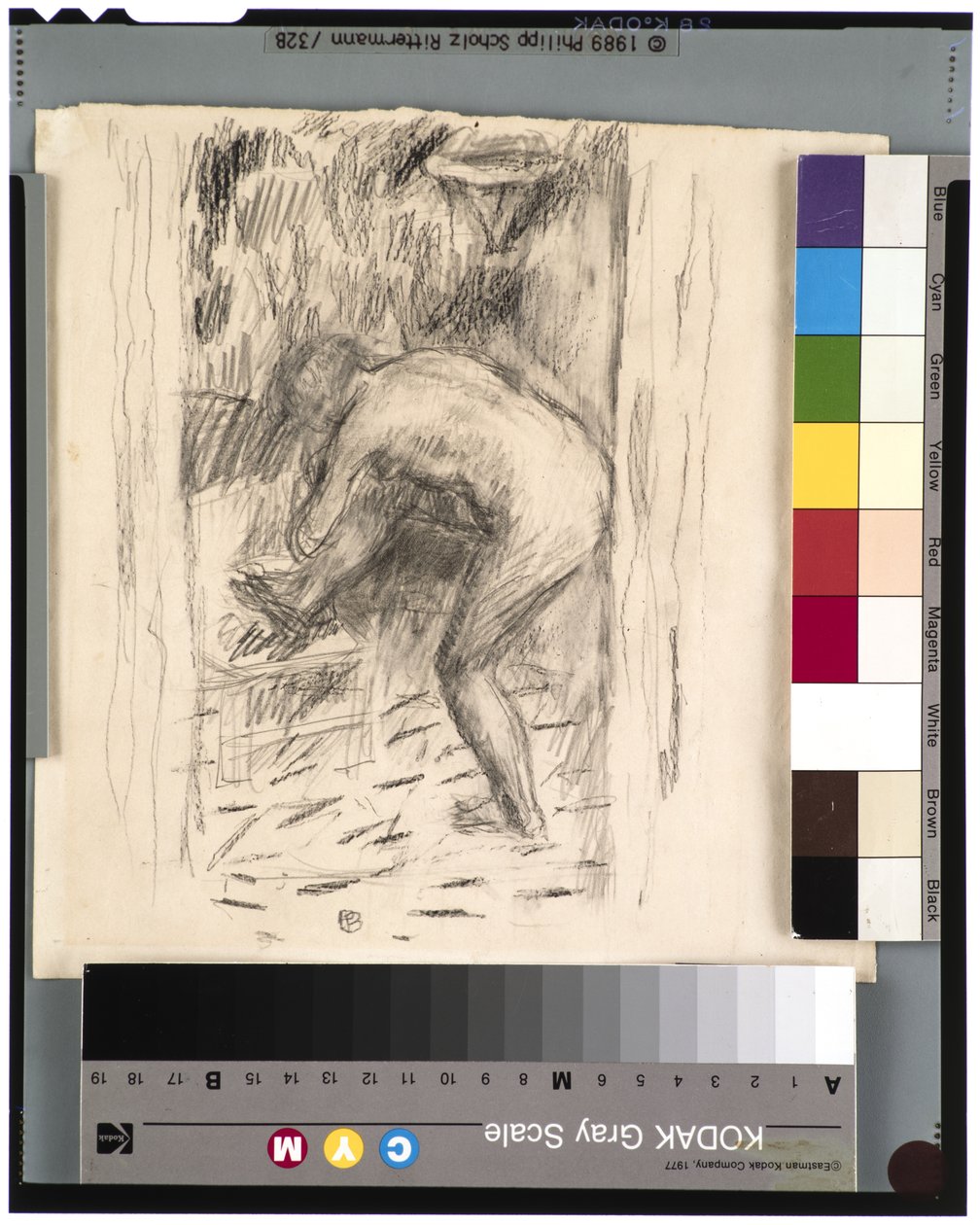 After the Bath, cca 1924 (grafit) od Pierre Bonnard
