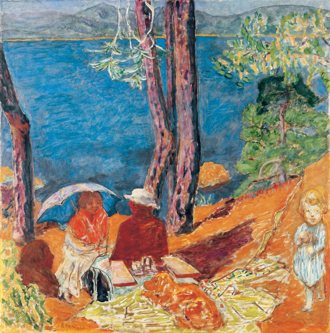 U moře, pod borovicemi od Pierre Bonnard