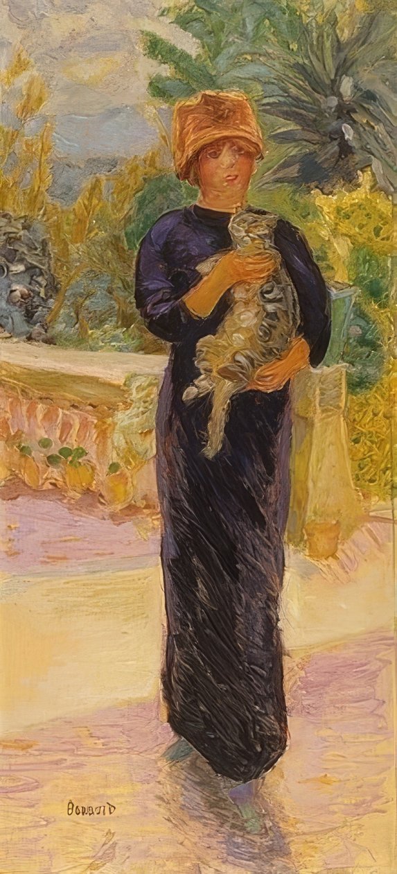 Dáma s kočkou. 1912 od Pierre Bonnard
