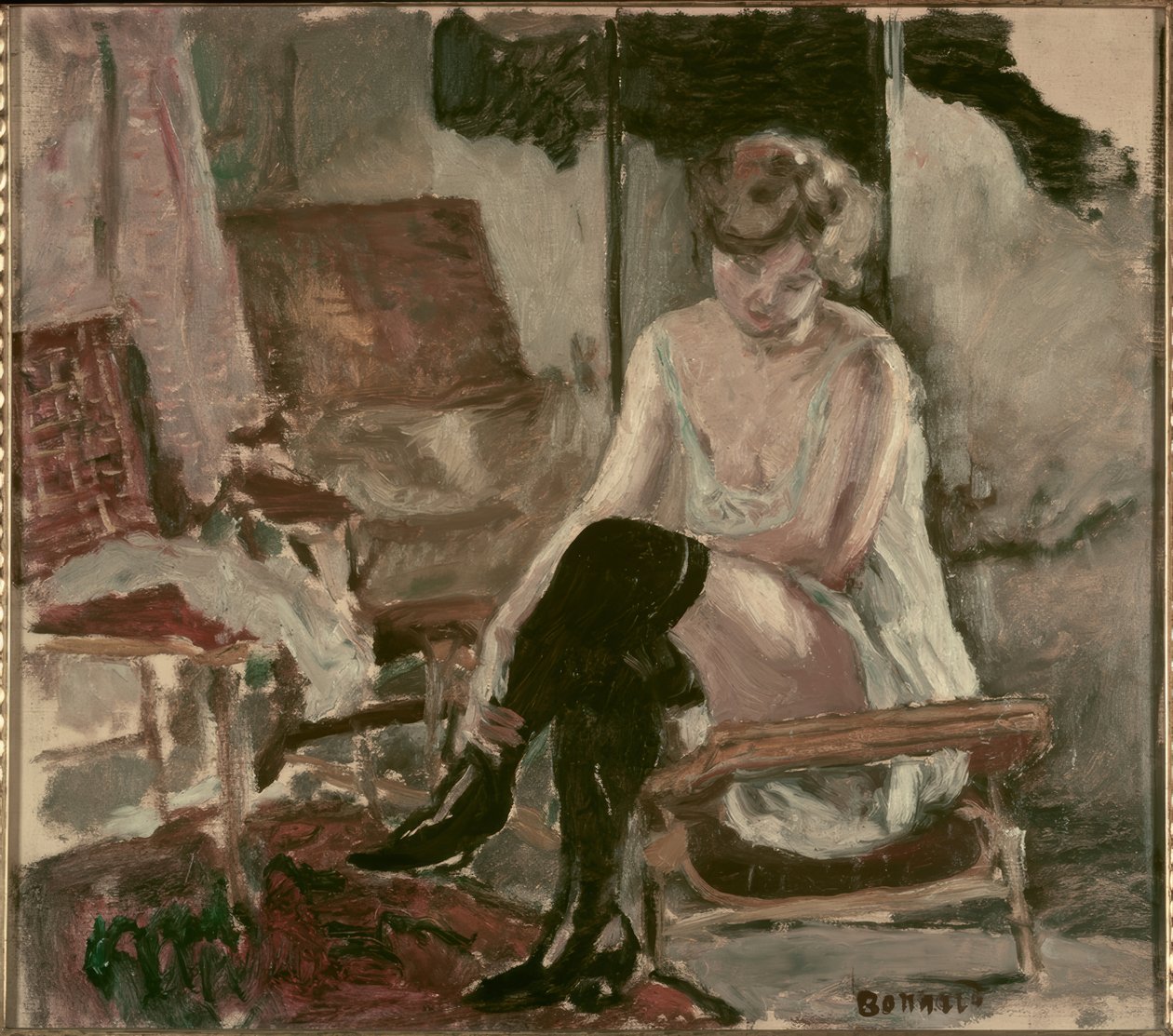 Studie mladé ženy na jejím dlouhém chaiselongue od Pierre Bonnard