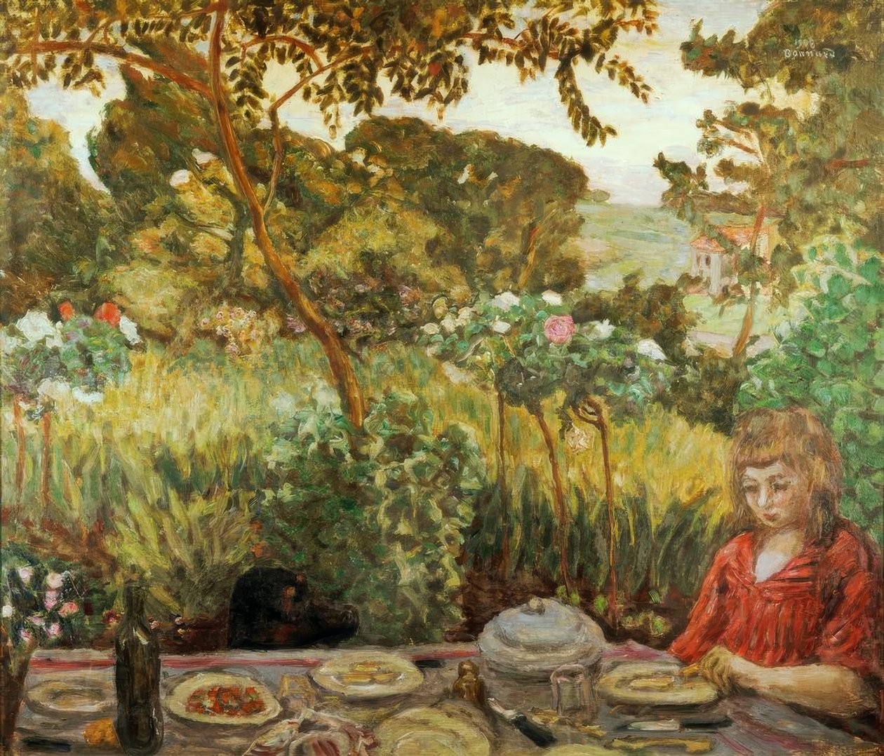 Konec jídla na zahradě od Pierre Bonnard