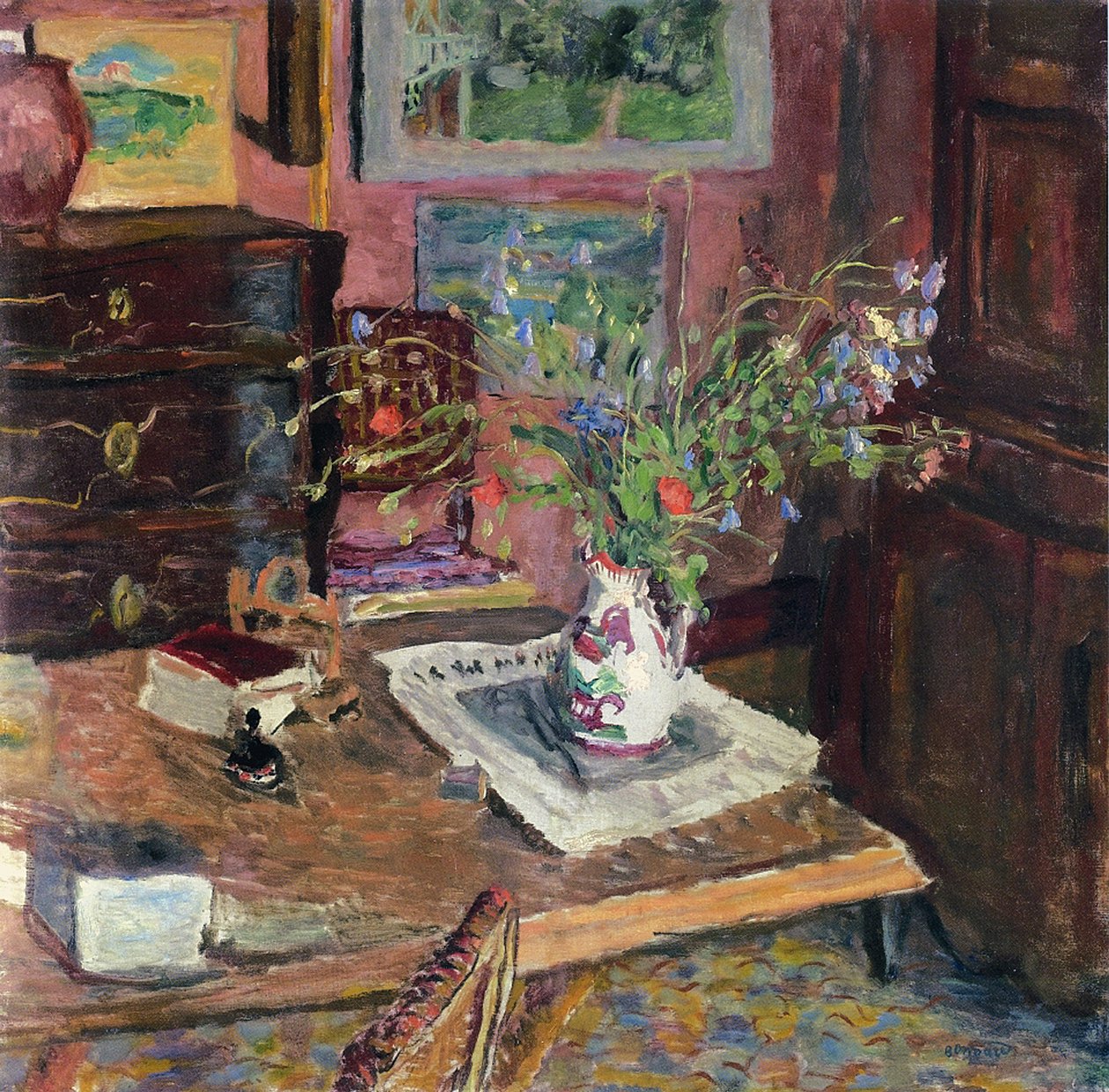 Interiér s květinami, cca 1910 od Pierre Bonnard