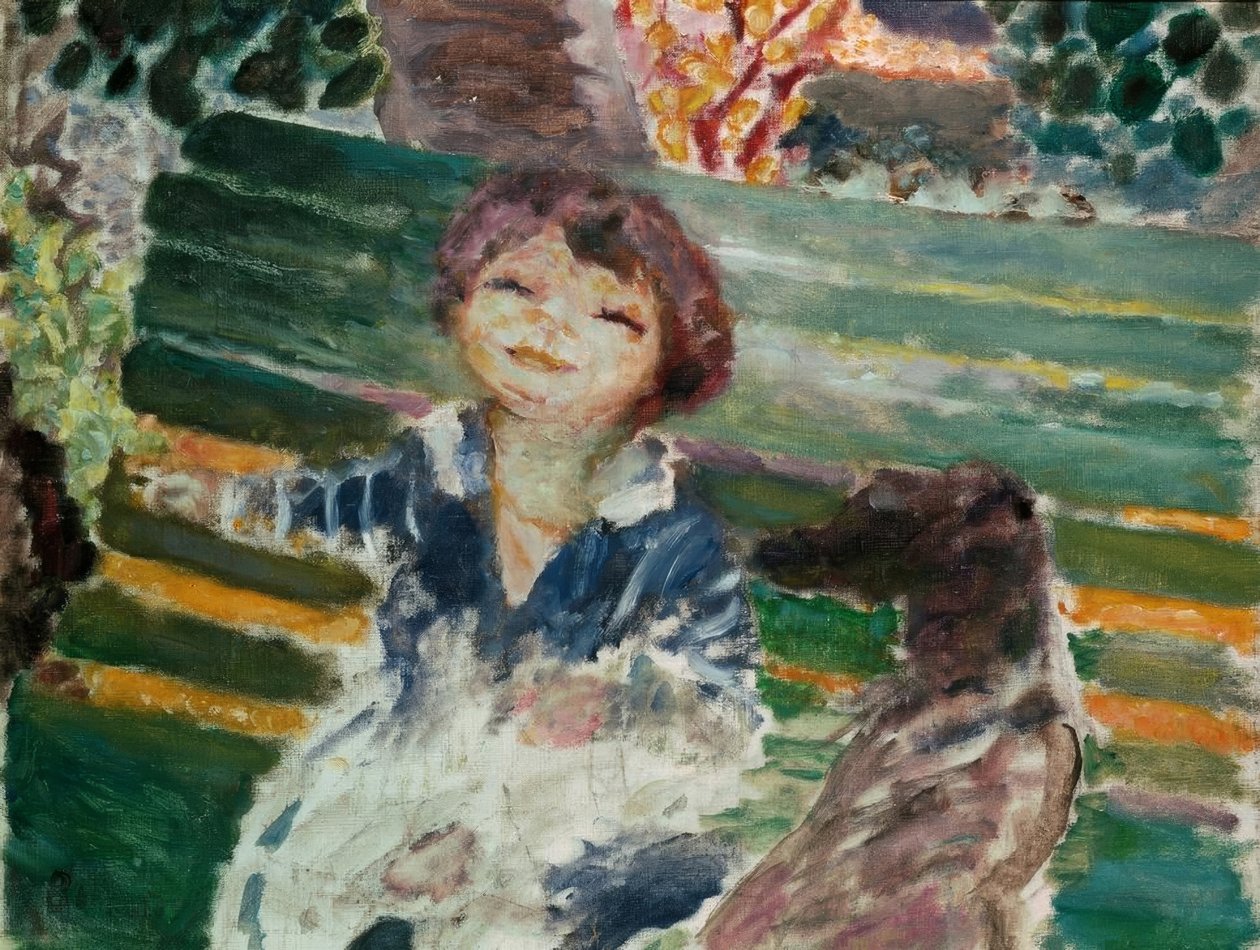 Malá holčička se psem od Pierre Bonnard