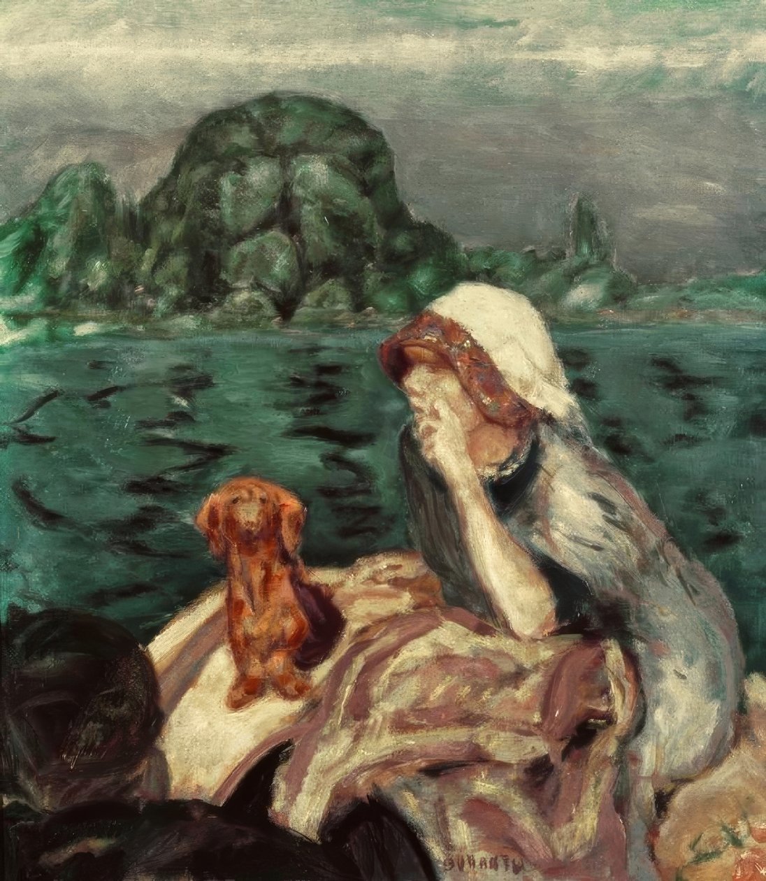 Výlet lodí do Vernonu. paní Bonnardová od Pierre Bonnard