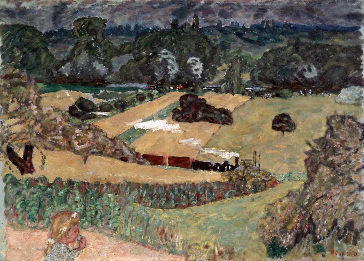 Krajina s nákladním vlakem, 1909. od Pierre Bonnard