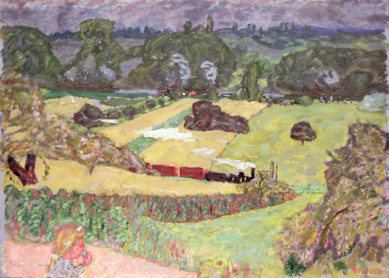 Krajina s nákladním vlakem, 1909 od Pierre Bonnard