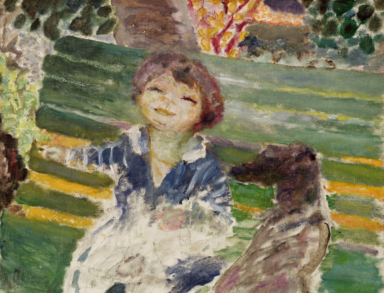Holčička se psem od Pierre Bonnard