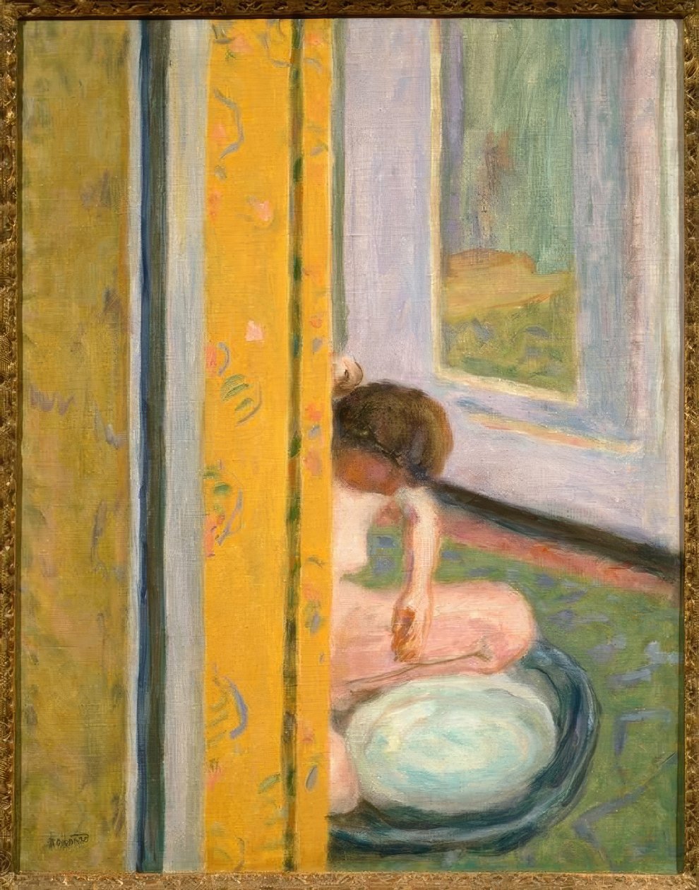 Nahá se žlutým závěsem od Pierre Bonnard