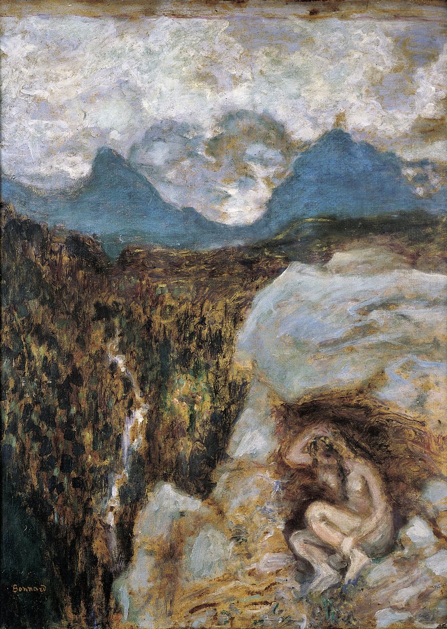 Nue au Rocher (olej na palubě) od Pierre Bonnard