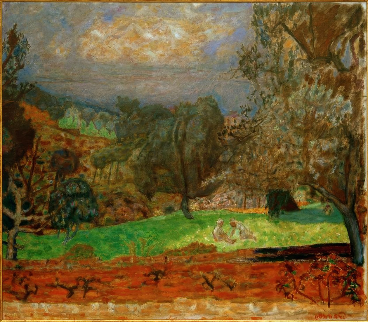 Krajina při západu slunce (Le Cannet) od Pierre Bonnard