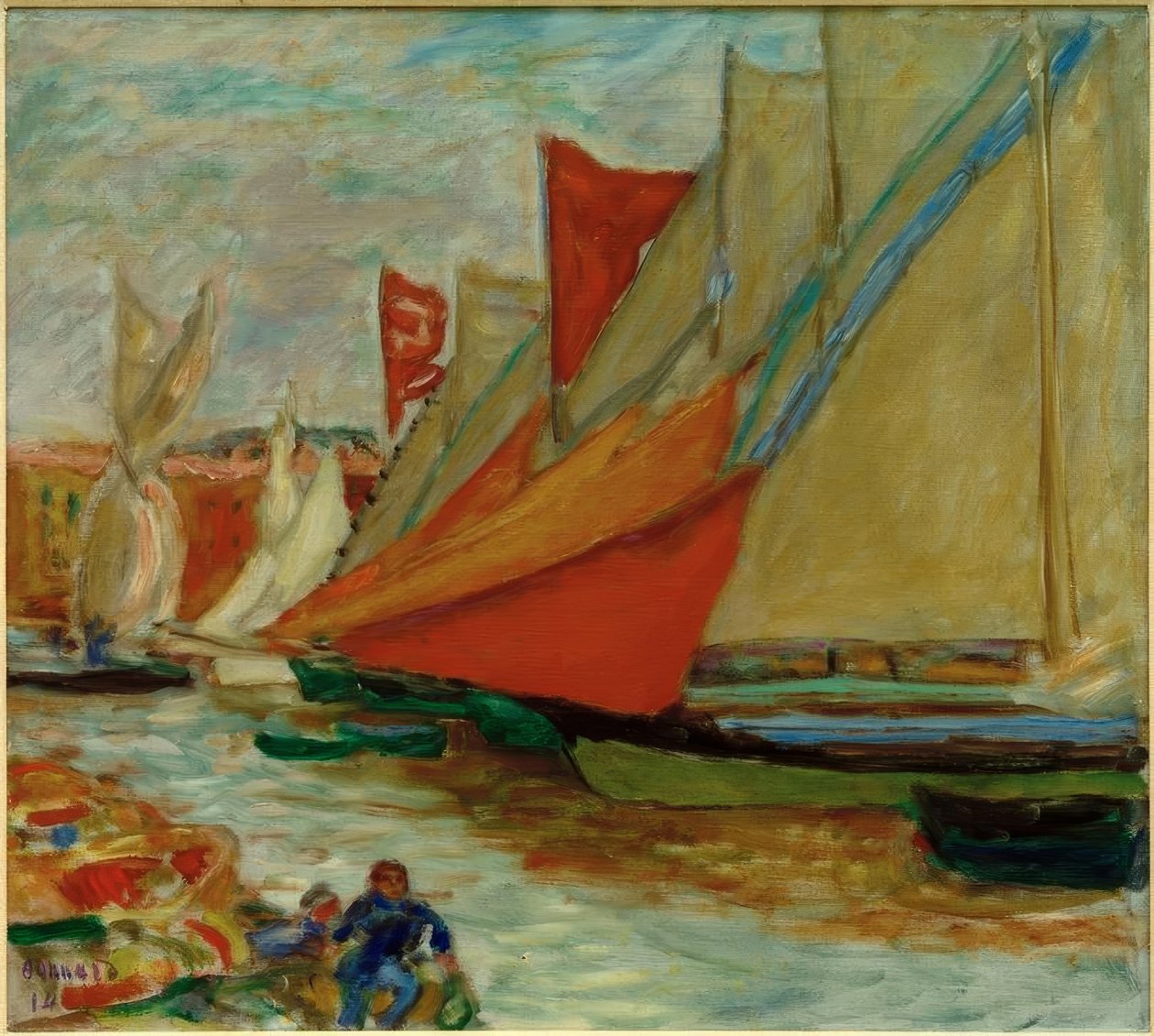 Suché plachty / Plachetnice v Cannes od Pierre Bonnard