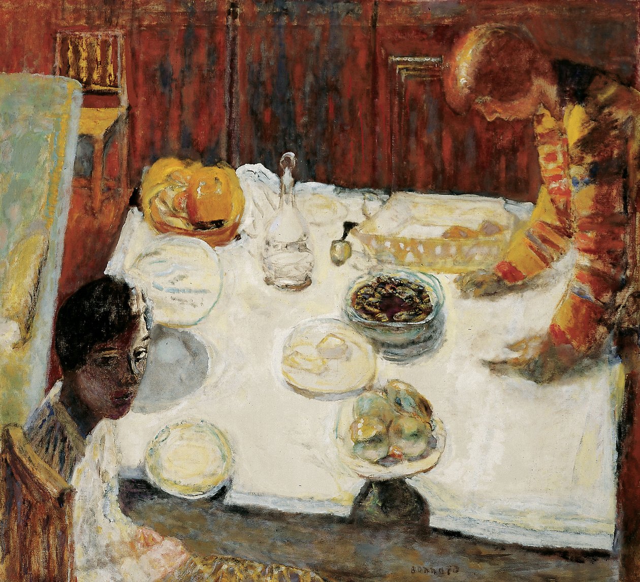 Bílá ubrusová jídelna, 1925 od Pierre Bonnard