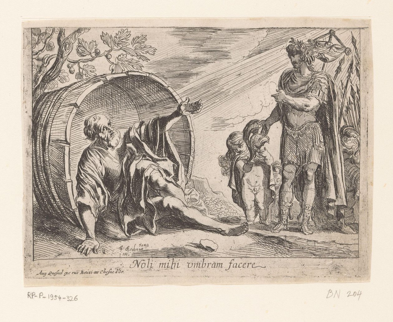 Alexandr Veliký a Diogenes od Pierre Brebiette