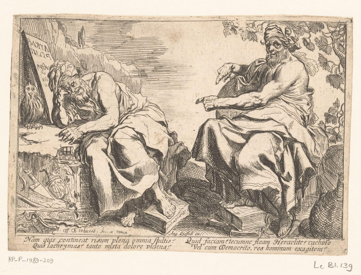 Hérakleitos a Démokritos od Pierre Brebiette