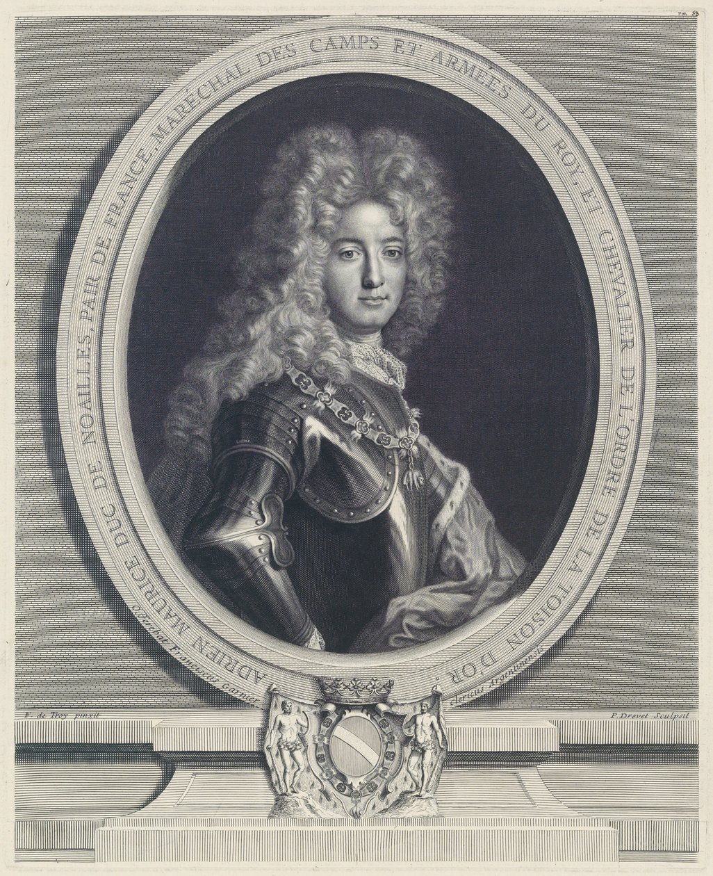 Adrien Maurice, vévoda z Noailles od Pierre Drevet