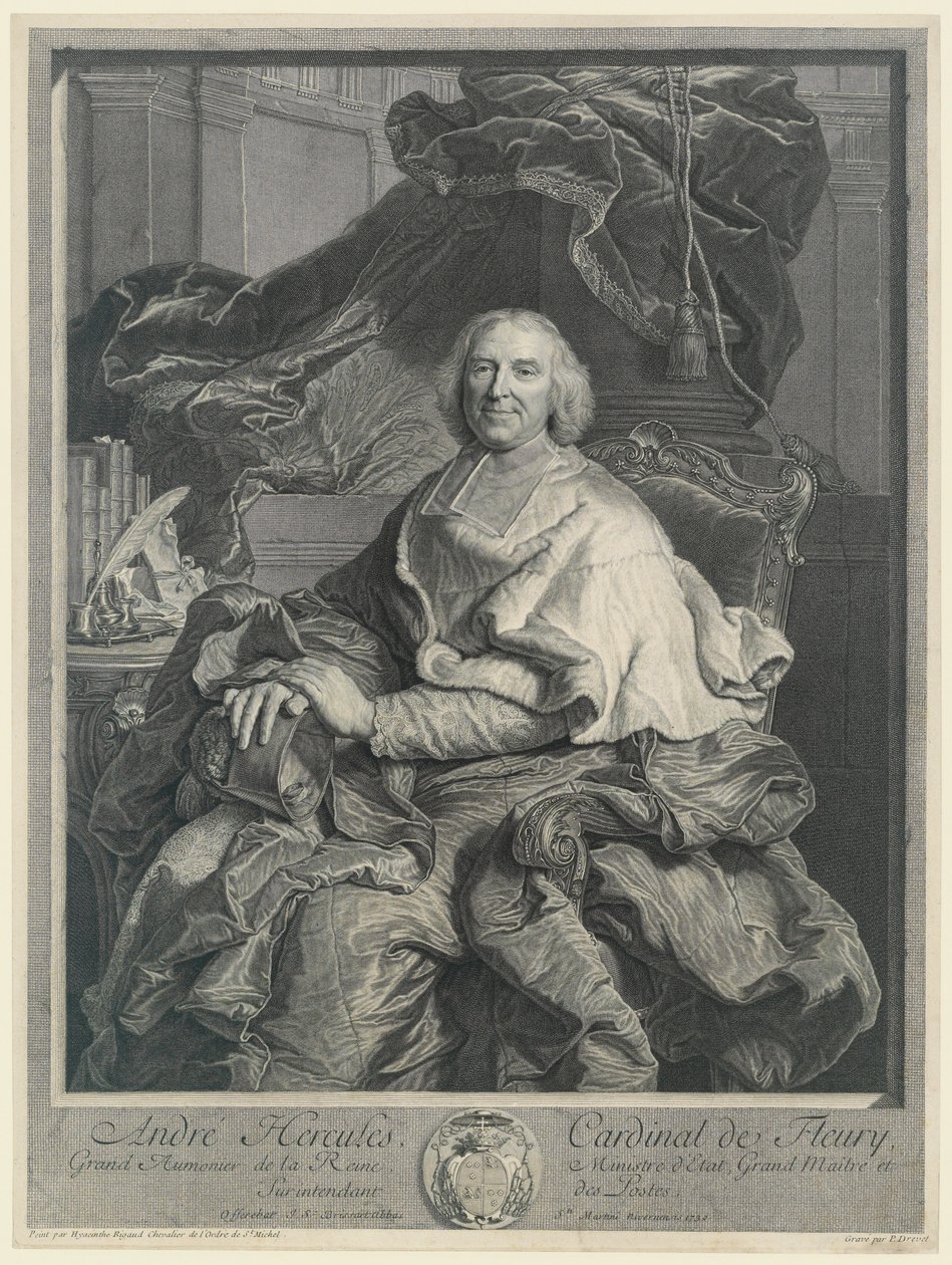 Andre Hercules, kardinál z Fleury od Pierre Drevet