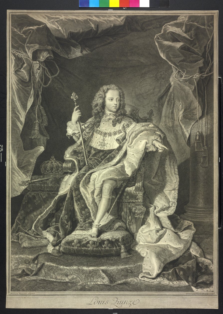 Francouzský král Ludvík XV. od Pierre Drevet