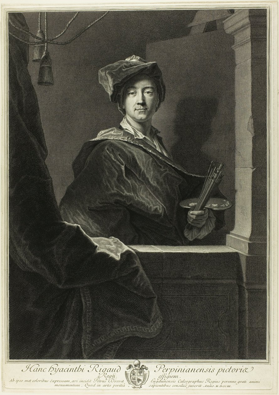 Portrét Hyacinthe Rigaud od Pierre Drevet