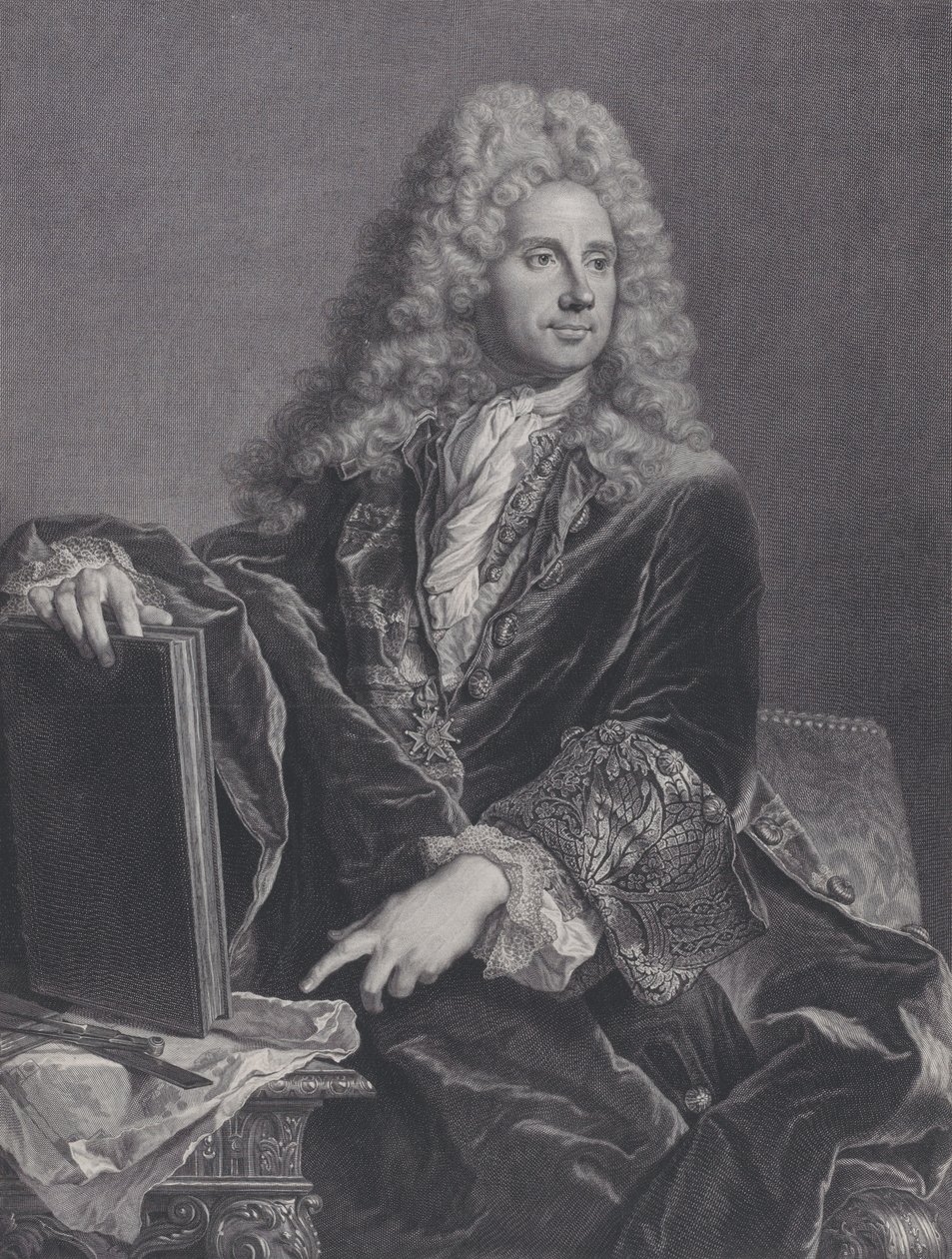 Portrét Roberta de Cotte, 1722. od Pierre Drevet